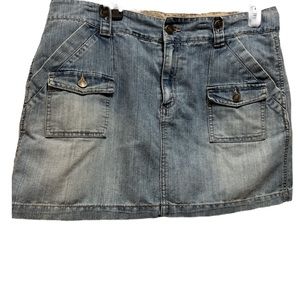 Route 66 Original Vintage Women’s Blue Denim Jean Skirt with Shorts Under Skort